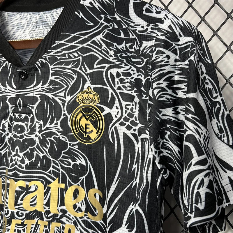 2024/2025 Real Madrid Black Dragon pattern Special Edition Jersey