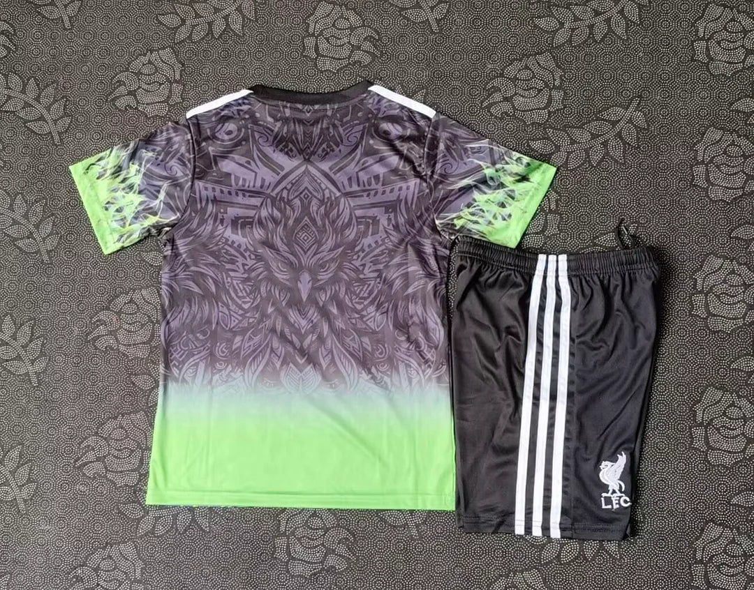 2025/2026 Liverpool Special Edition Gray and Green Football Jersey 1:1 Kids Size