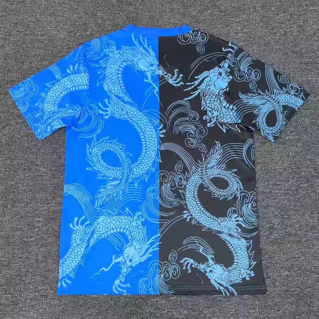 2025/2026 Real Madrid Dragon pattern Blue and Black Football Jersey 1:1