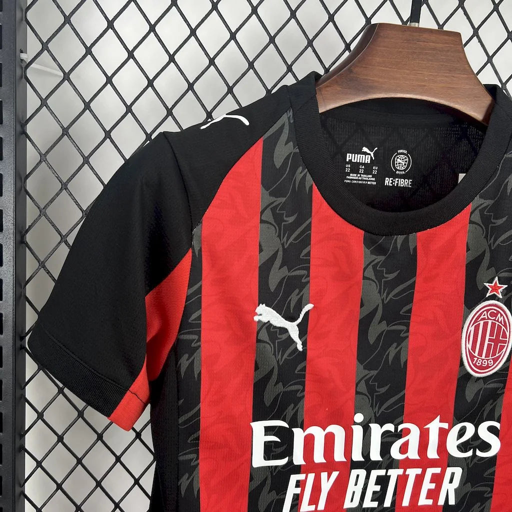 2025/2026 AC Milan Home Football Shirt 1:1 Kids Size