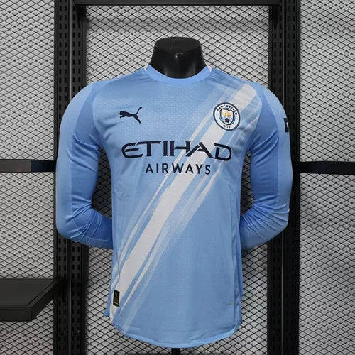 2025/2026 Long Sleeve Player Version Manchester City Home Football Shirt 1:1