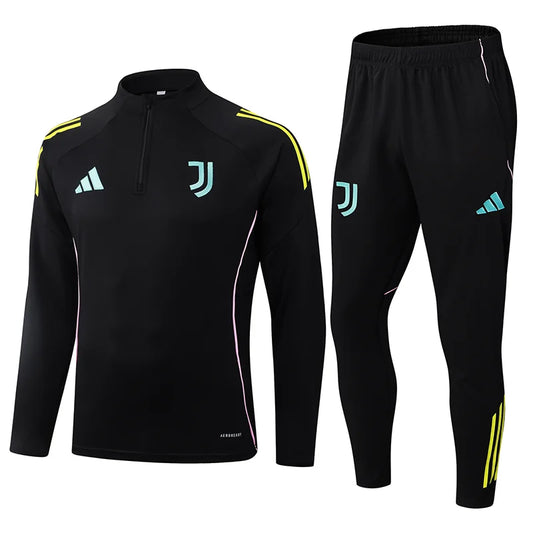 2025/2026 Juventus Half-Pull Training Suit Black Football Shirt 1:1 Set