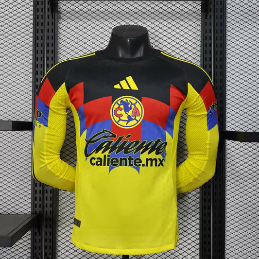 2025/2026 Long Sleeve Player Version Club Am¨¦rica Home Football Jersey 1:1
