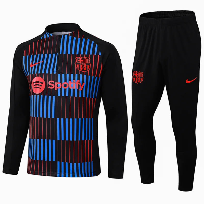 2024/2025 Barcelona Half-Pull Training Suit Red Blue Jersey Set