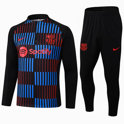 2024/2025 Barcelona Half-Pull Training Suit Red Blue Jersey Set
