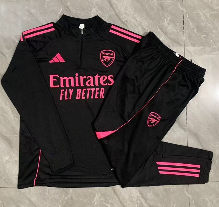 2025/2026 Arsenal Half-Pull Training Suit Black Football Shirt 1:1 Set