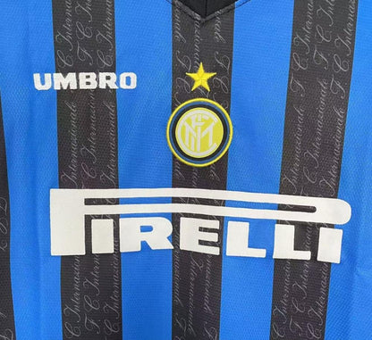 1997/1998 Retro Long Sleeve Internazionale Milan Home Football Jersey 1:1
