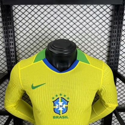 2025/2026 Long sleeves Player Version Brazil Home Football Jersey 1:1