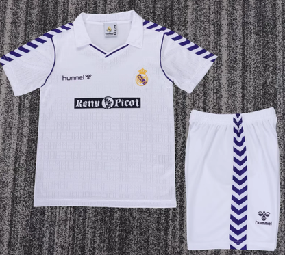 1988-1990 Retro Real Madrid Home Football Jersey 1:1 Kids Size
