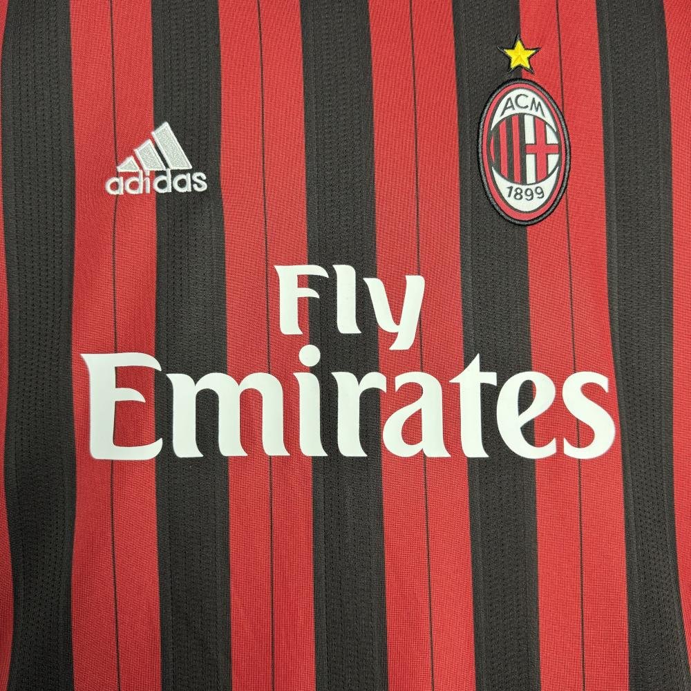 2013/2014 Retro Long Sleeve AC Milan Home Football Shirt 1:1