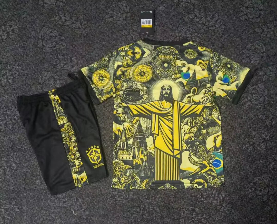 2025/2026 Brazil Goddess Yellow Football Shirt 1:1 Kids Size