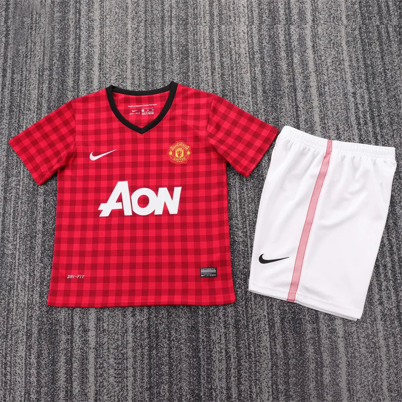 2012/2013 Retro Manchester United Home Football Shirt 1:1 Kids Size
