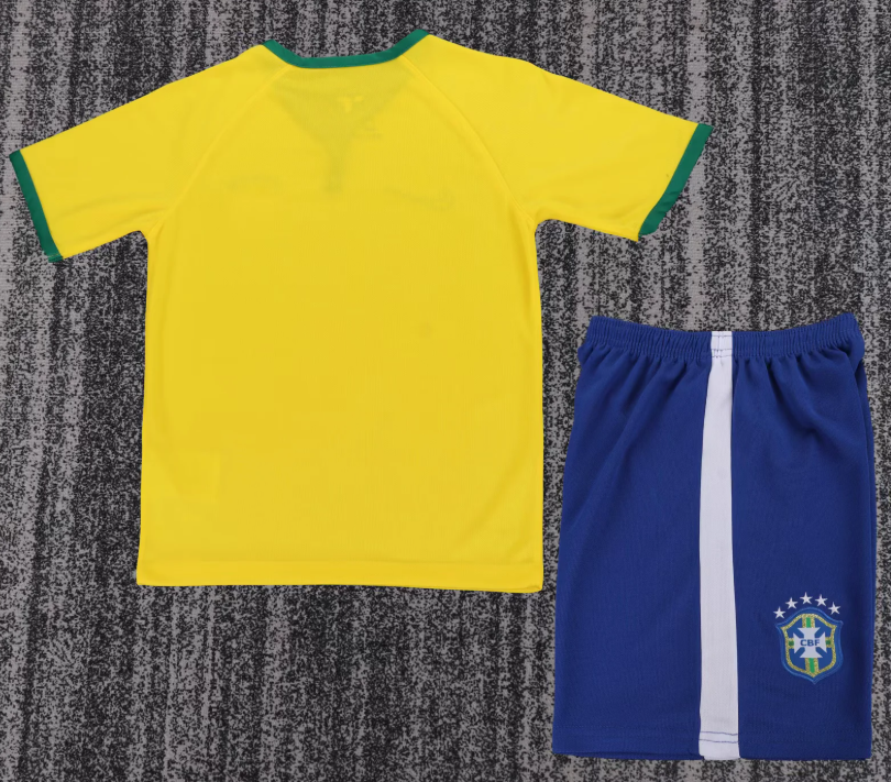 2014 Retro Brazil Home Football Jersey 1:1 Kids Size