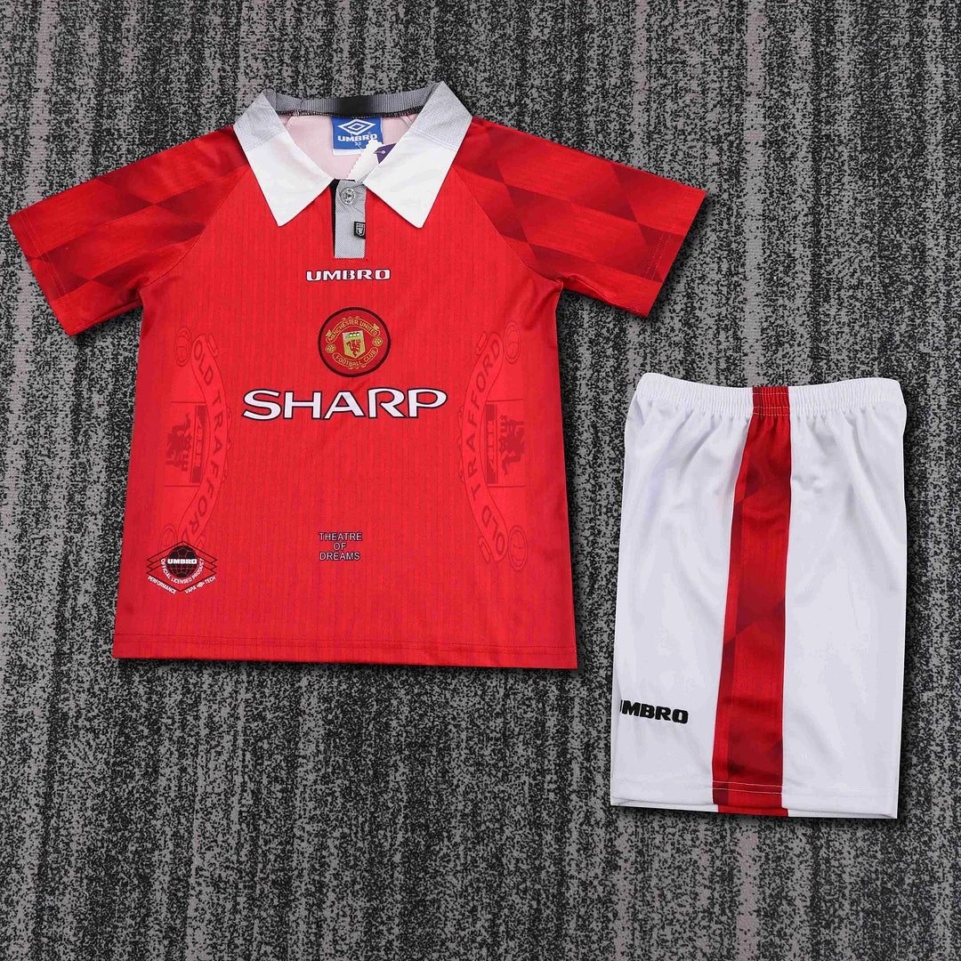 1996-1997 Retro Manchester United Home Football Shirt 1:1 Kids Size