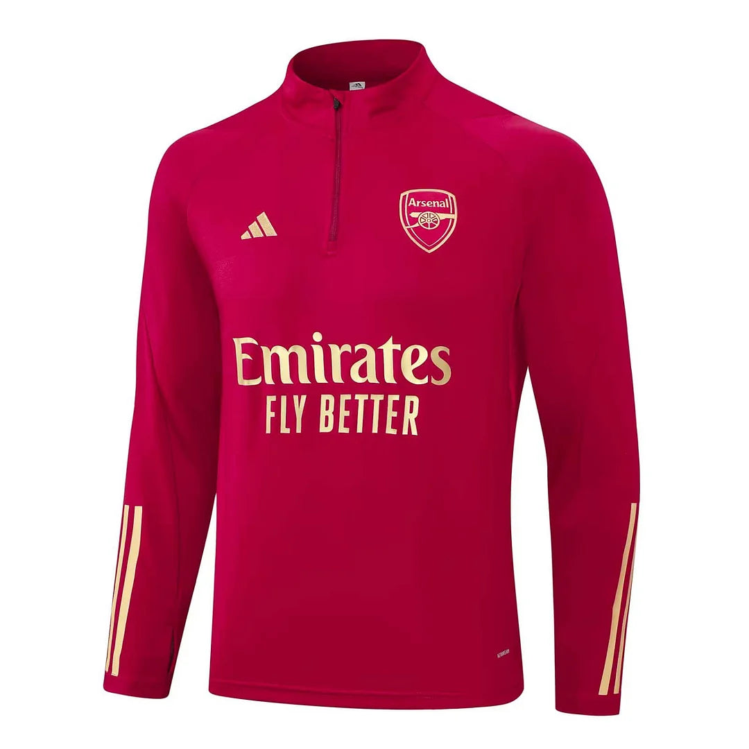 2023/2024 Arsenal Half-Pull Training Suit Red Football Shirt 1:1 Set