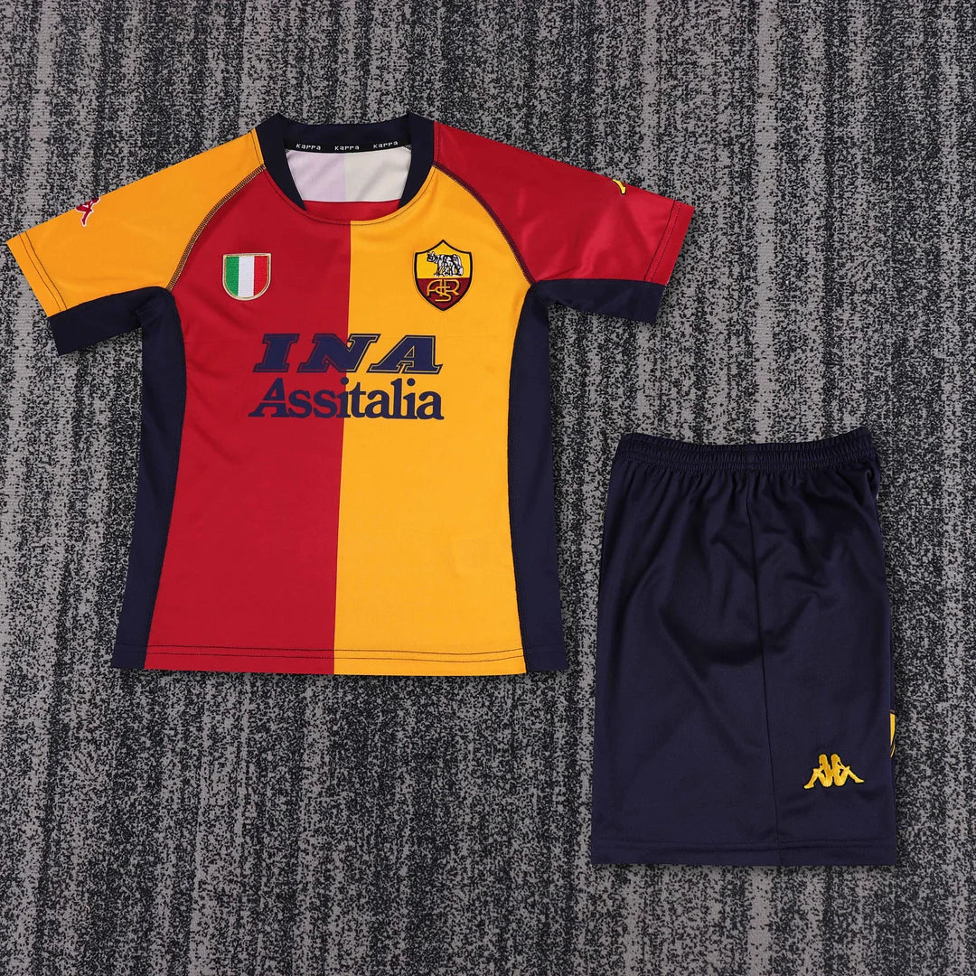 2000/2001 Retro Roma Home Soccer Jersey 1:1 Kids Size