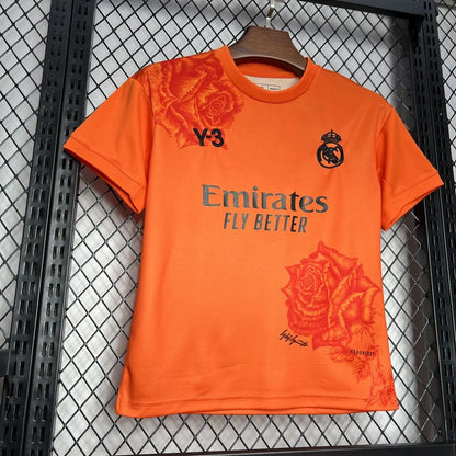 2024/2025 Real Madrid Y-3 Special Edition Orange Football Shirt 1:1 Kids Size