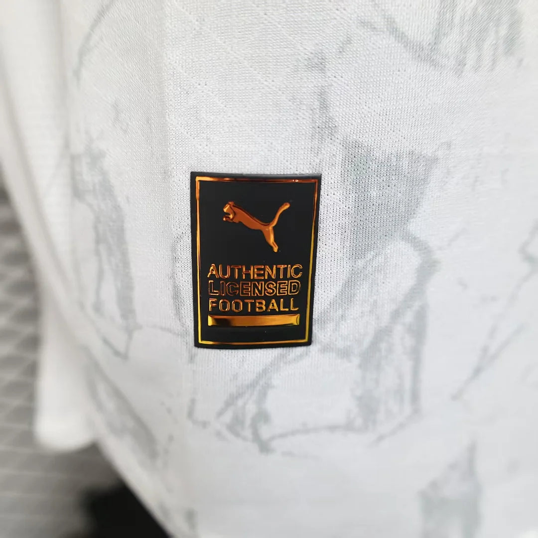 2025/2026 Long Sleeve Player Version Manchester City KidSuper Joint Edition White Football Shirt 1:1