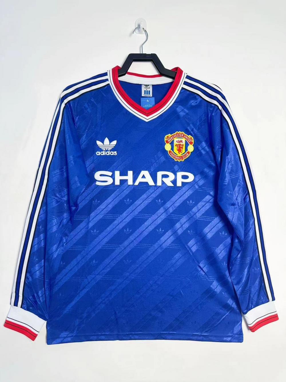 1986/1988 Retro Long Sleeve Manchester United Third Away Football Shirt 1:1