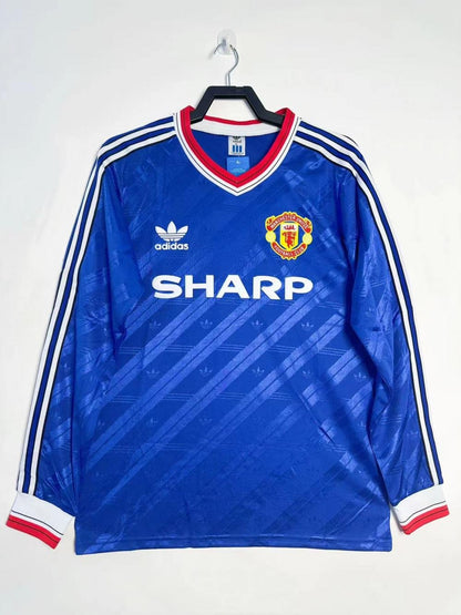 1986/1988 Retro Long Sleeve Manchester United Third Away Football Shirt 1:1