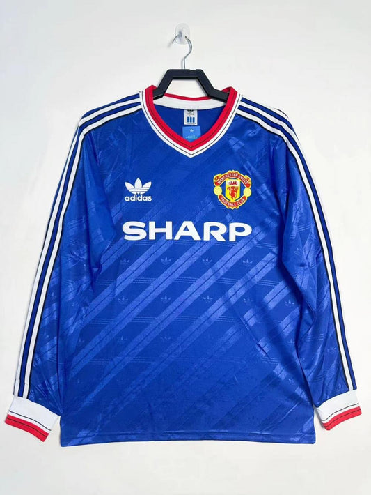 1986/1988 Retro Long Sleeve Manchester United Third Away Football Shirt 1:1