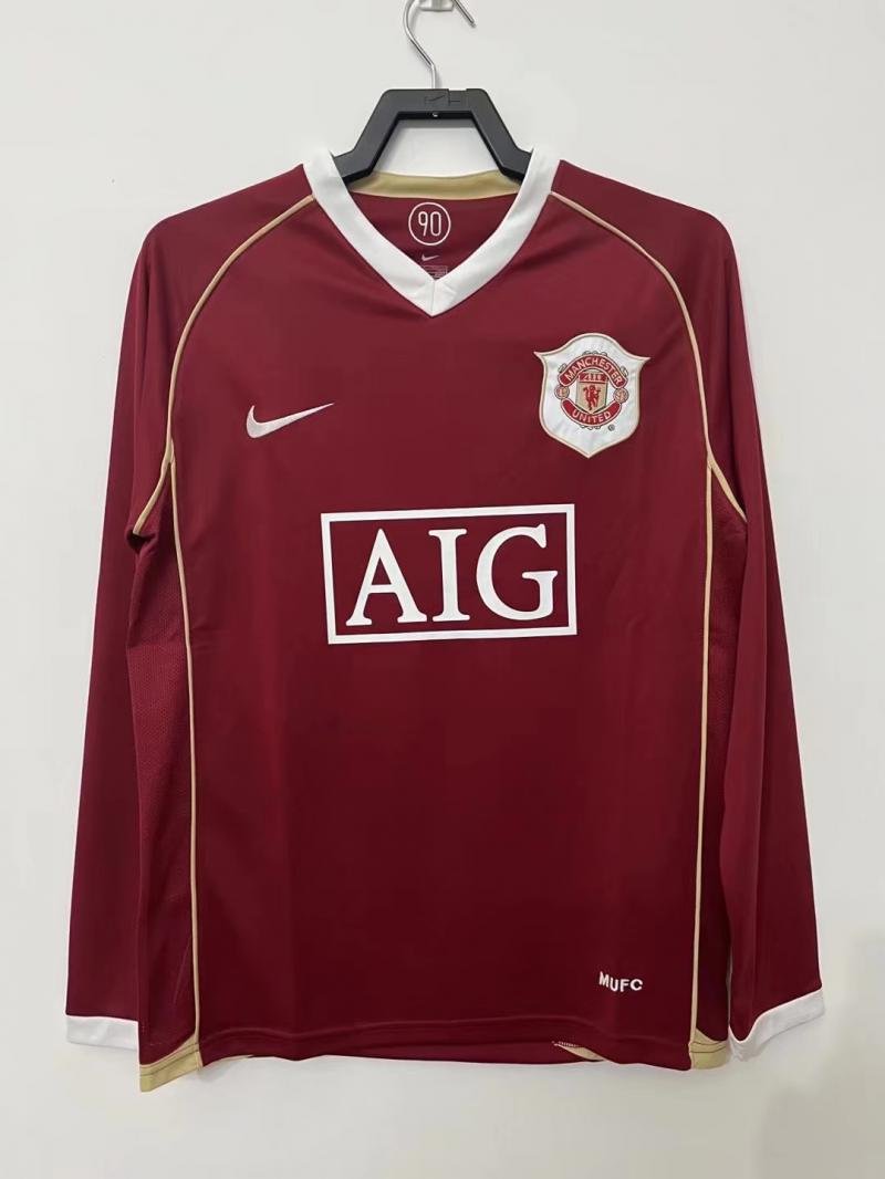 2006/2007 Retro Long Sleeve Manchester United Home Football Shirt 1:1