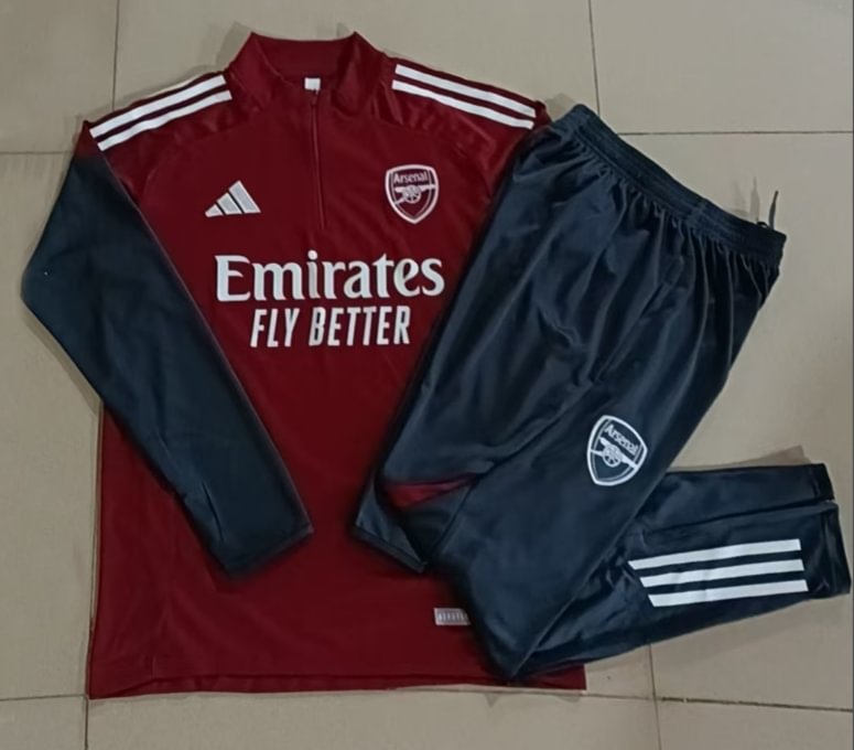 2025/2026 Arsenal Half-Pull Training Suit Red Football Shirt 1:1 Set 01