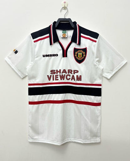 1998/1999 Retro Manchester United Away White Football Shirt 1:1