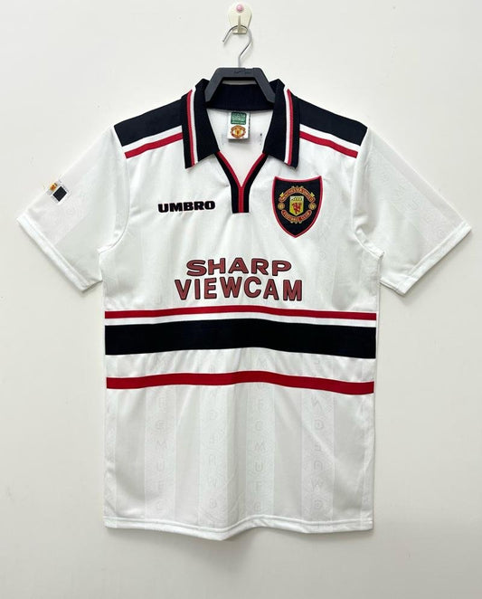1998/1999 Retro Manchester United Away White Football Shirt 1:1