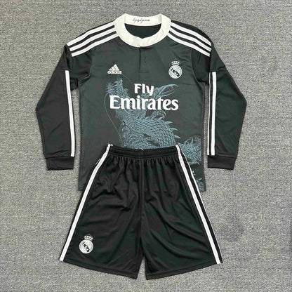 2014/2015 Retro Long Sleeve Real Madrid Third Away Football Shirt 1:1 Kids Size