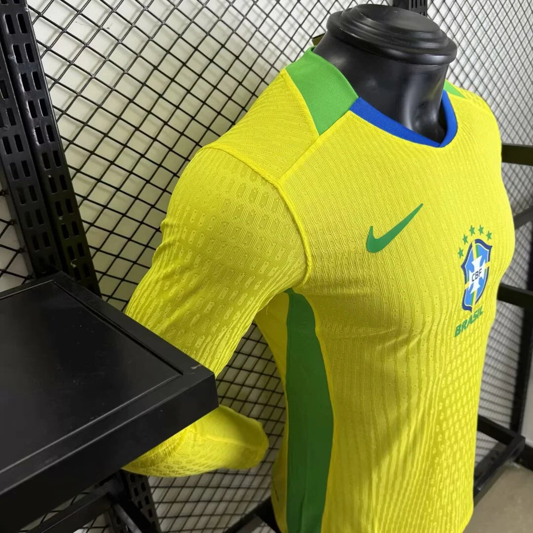 2025/2026 Long sleeves Player Version Brazil Home Football Jersey 1:1