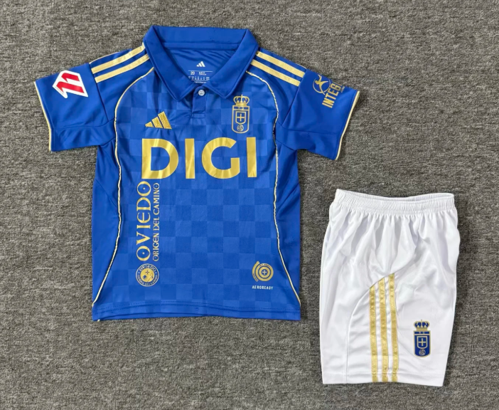 2025/2026 Real Oviedo Home Football Shirt 1:1 Kids Size