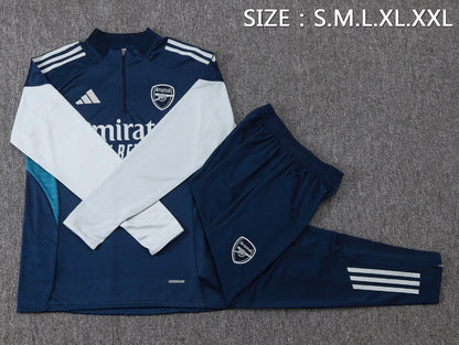 2025/2026 Arsenal Half-Pull Training Suit Royal Blue Football Shirt 1:1 Set 01