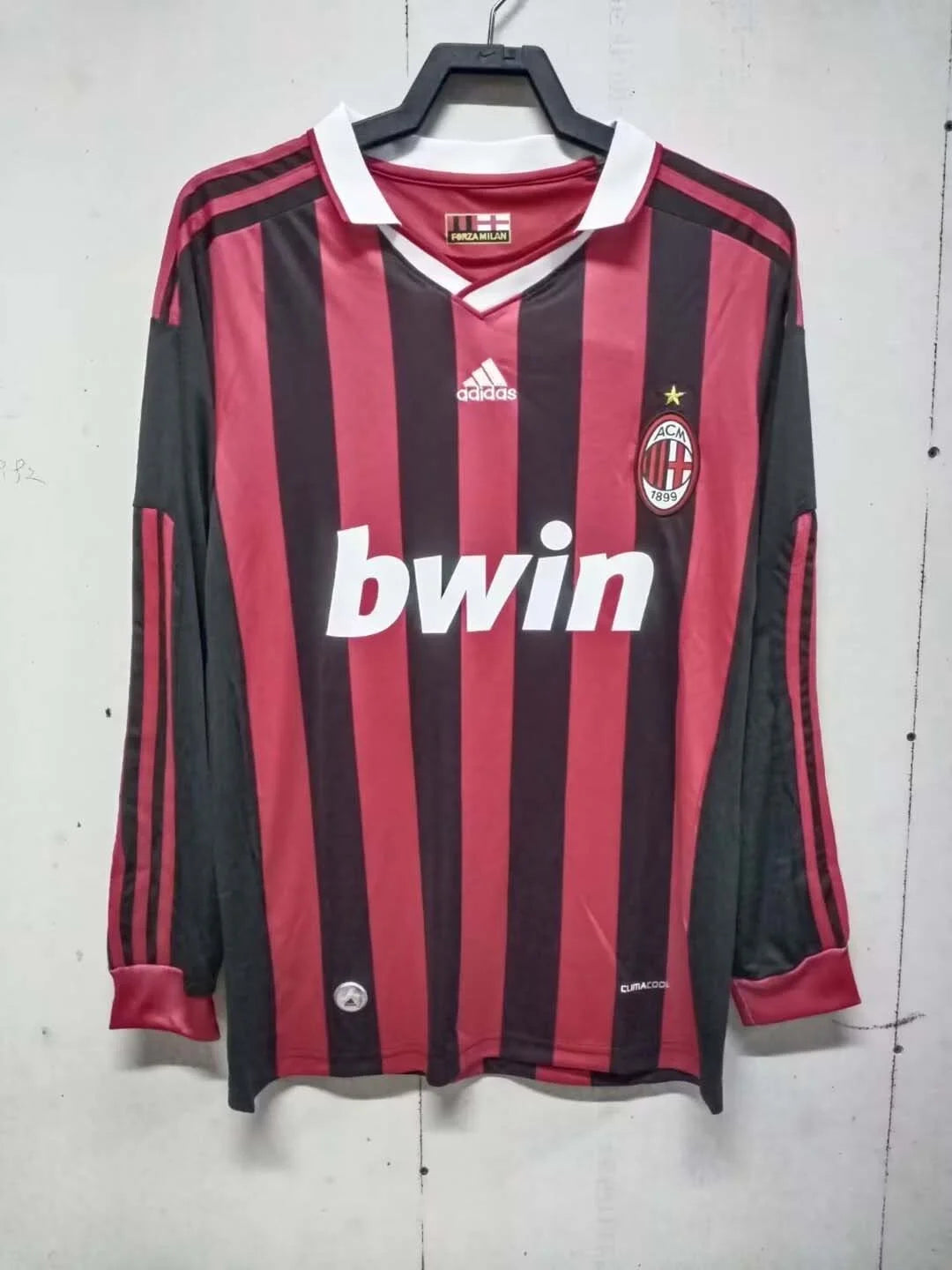 2009/2010 Retro Long Sleeve AC Milan Home Football Shirt 1:1