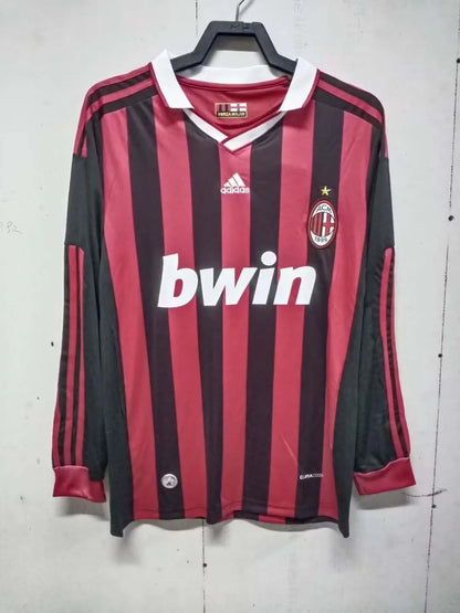 2009/2010 Retro Long Sleeve AC Milan Home Football Shirt 1:1
