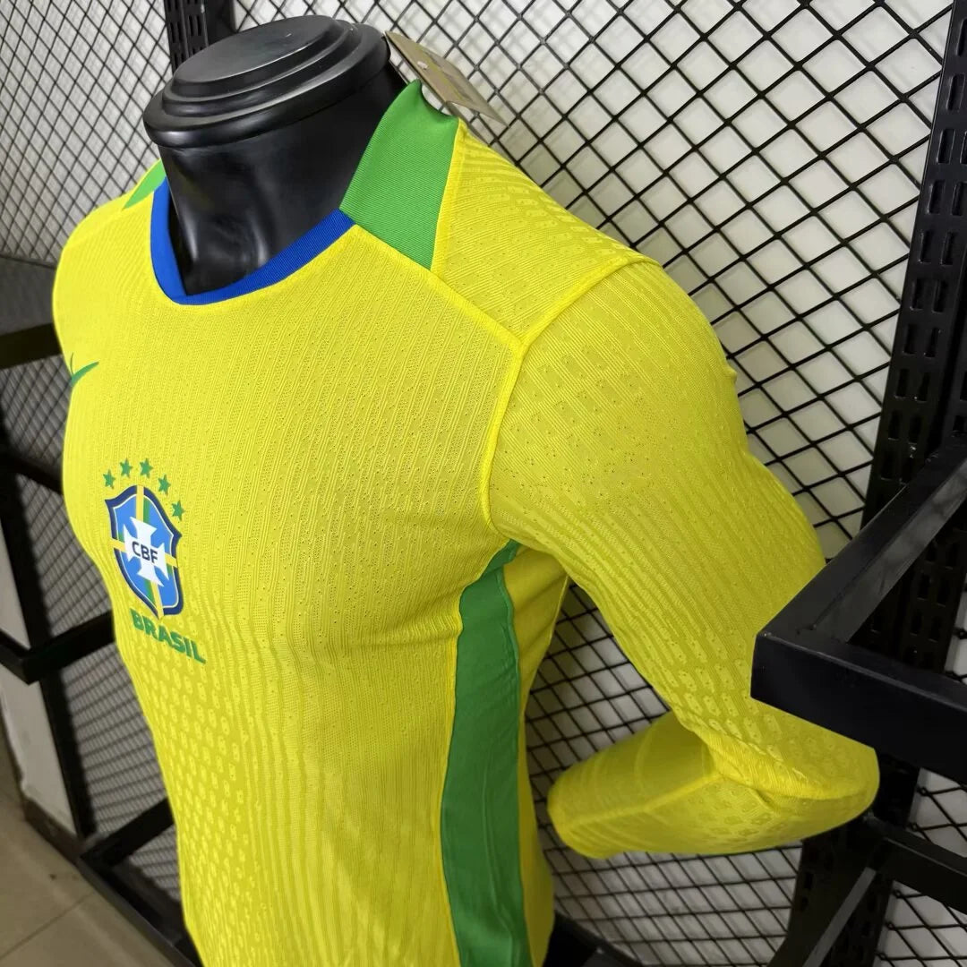 2025/2026 Long sleeves Player Version Brazil Home Football Jersey 1:1