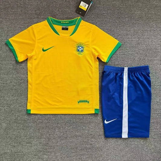 2006 Retro Brazil Home Football Shirt 1:1 Kids Size