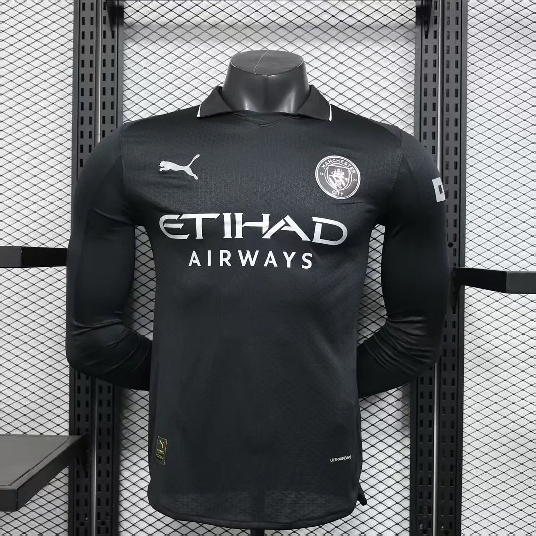 2025/2026 Long Sleeve Player Version Manchester City Away Football Shirt 1:1
