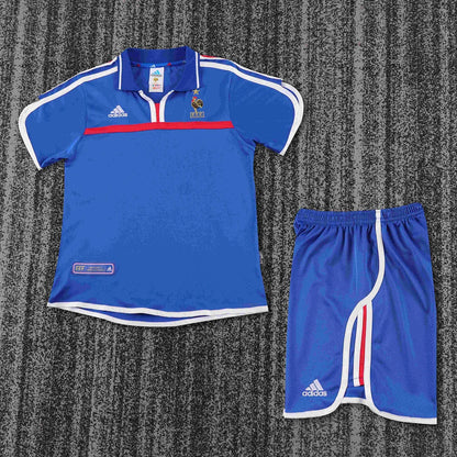 2000 Retro France Home Football Shirt 1:1 Kids Size