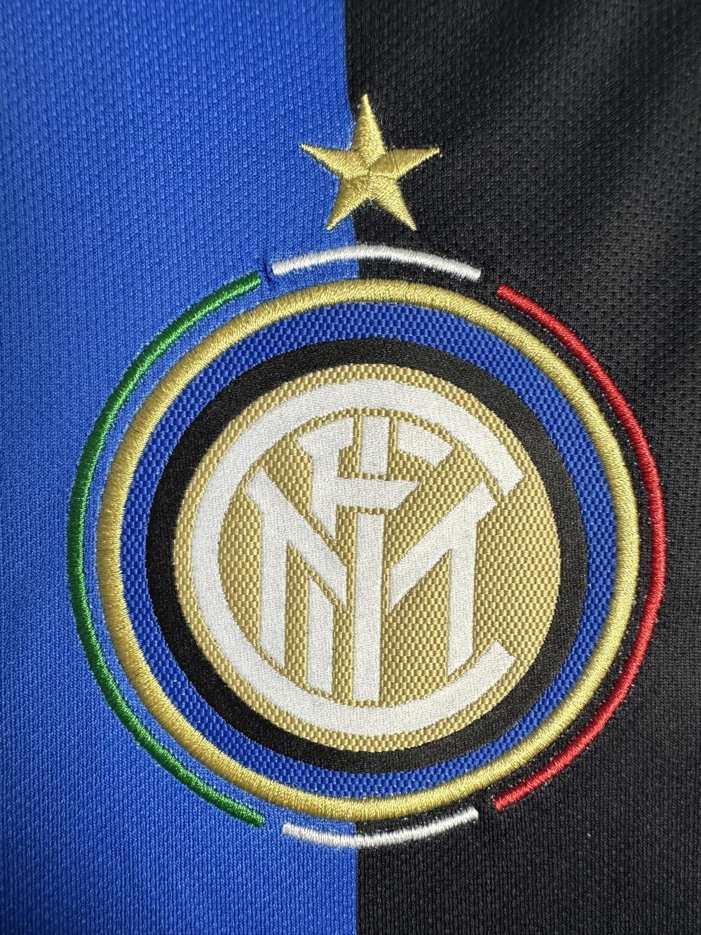 2009/2010 Retro Long Sleeve Inter Milan Home Football Jersey 1:1