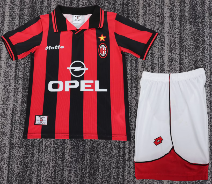 1997/1998 Retro AC Milan Home Football Shirt 1:1 Kids Size