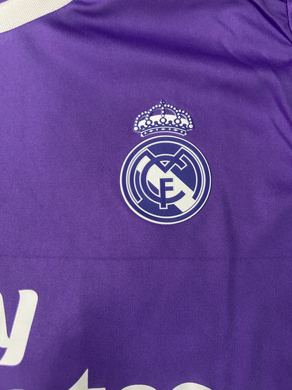 2016/2017 Retro Long Sleeve Real Madrid Away Football Shirt 1:1 Kids Size