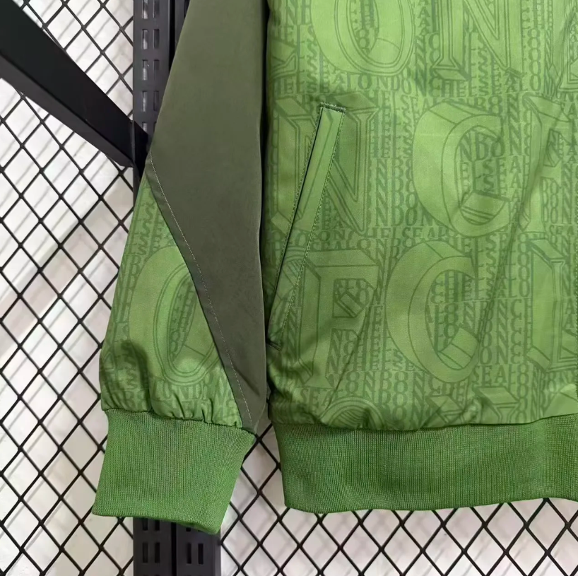 2025/2026 Chelsea Windbreaker Military Green Training Football Shirt 1:1