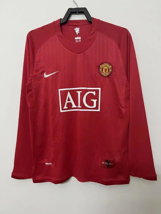 2007-2008 Retro Long Sleeve Manchester United League Edition Home Football Shirt 1:1