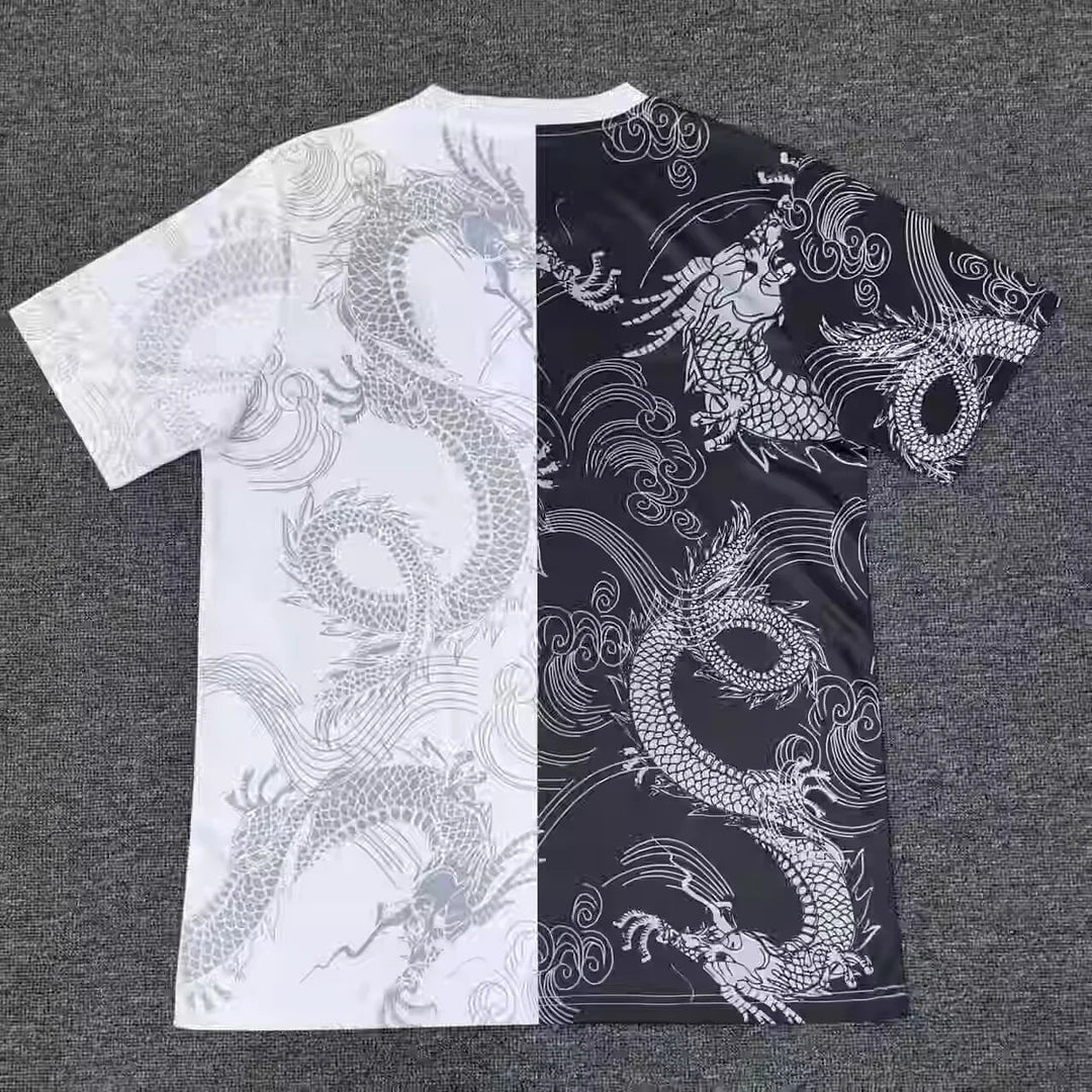 2025/2026 Real Madrid Dragon pattern Black and white Football Jersey 1:1