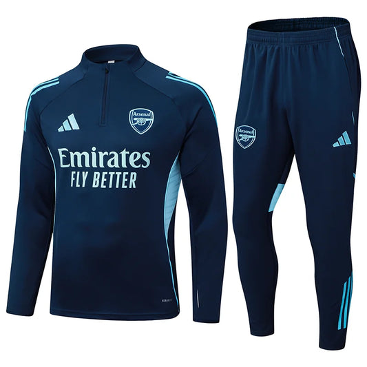 2025/2026 Arsenal Half-Pull Training Suit Royal Blue Football Shirt 1:1 Set