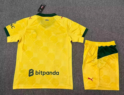 2025/2026 AC Milan Third Away Yellow Football Shirt 1:1 Kids Size