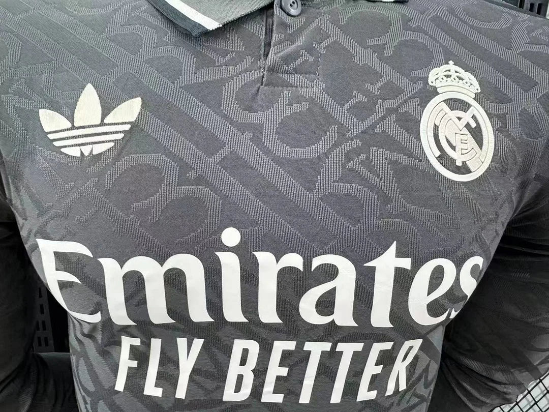2024/2025 Player Version Real Madrid Third Away Long Sleeve Jersey 1:1