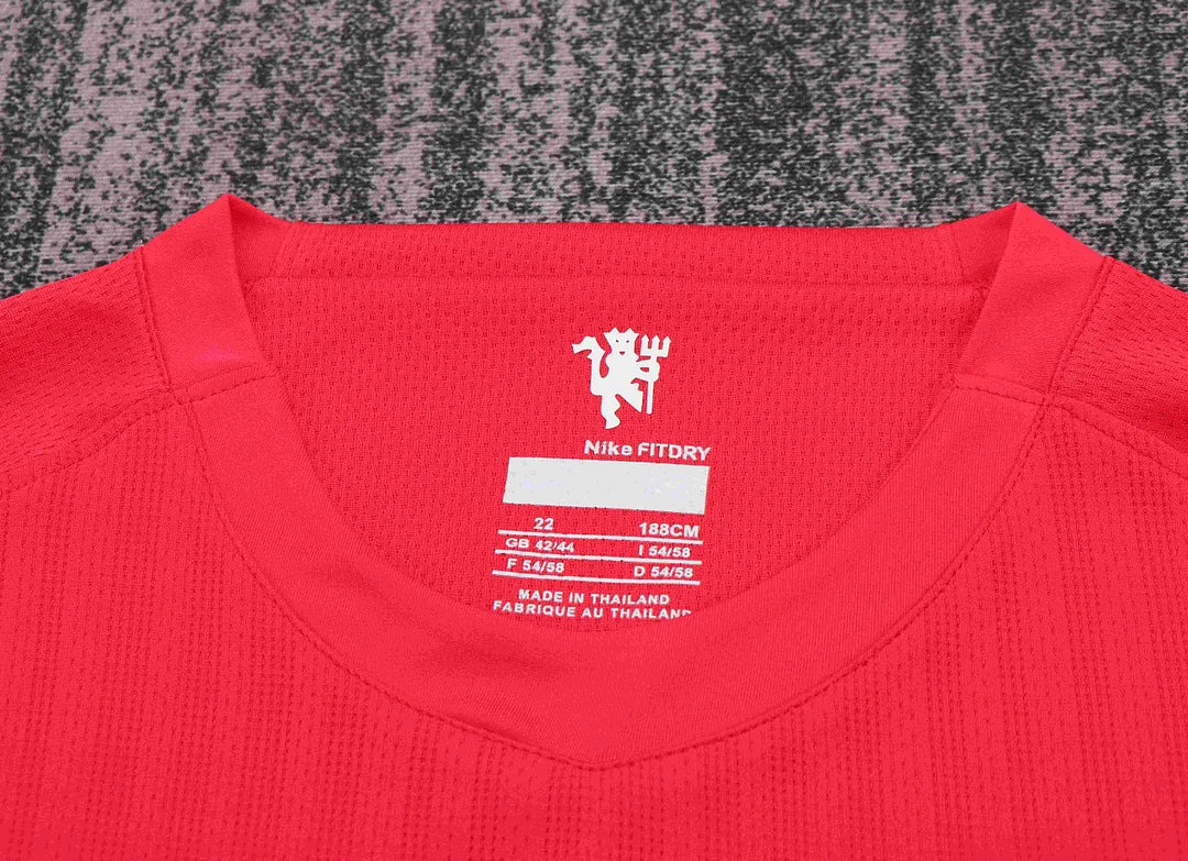 2007/2008 Retro Long Sleeve Manchester United Home Champions League Edition Football Shirt 1:1 Kids Size