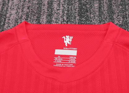 2007/2008 Retro Long Sleeve Manchester United Home Champions League Edition Football Shirt 1:1 Kids Size